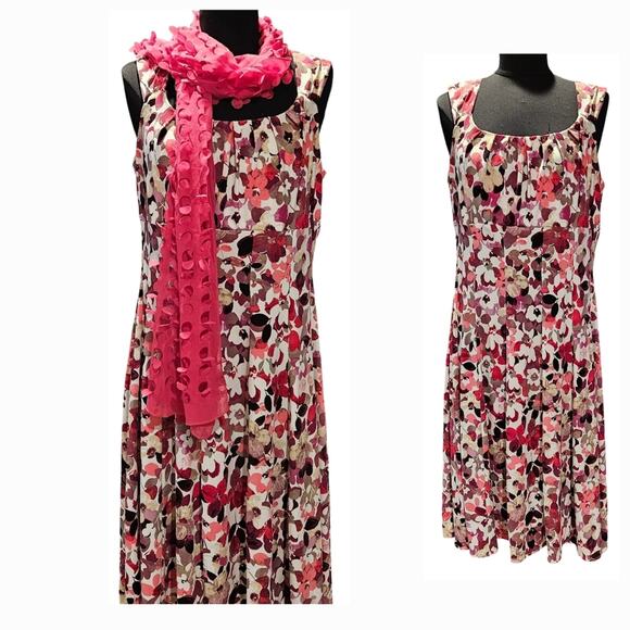dressbarn Dresses & Skirts - Dressbarn Floral Dress size 14 and Coordinating Scarf